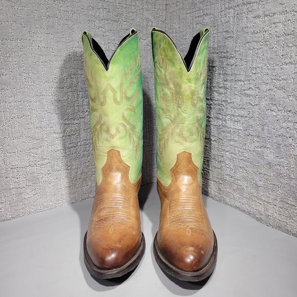 Masterson RBC824 Men's Size 14 EW US Brown Green Leather Pull on Western Boots - Picture 2 of 11